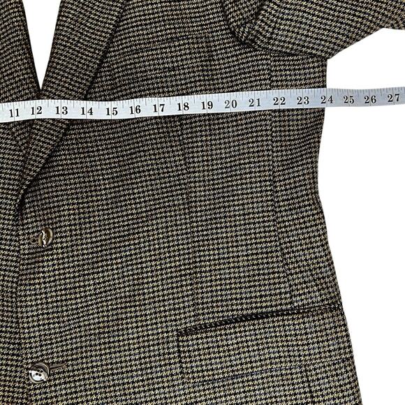 Oak Creek Lambswool Blazer Mens 46L Brown Houndstooth Checked Dillards Vintage - Picture 13 of 16